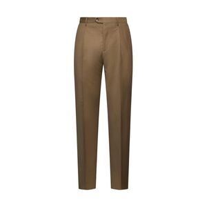 Etro Men Beige Wool One-Pleat Trousers